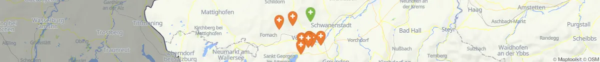 Kartenansicht für Apotheken-Notdienste in der Nähe von Zell am Pettenfirst (Vöcklabruck, Oberösterreich)